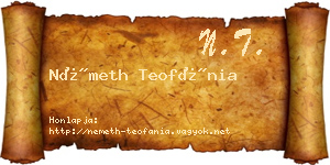 Németh Teofánia névjegykártya